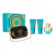 (L) VERSACE DYLAN TURQUOISE 3.4 EDT SP + 3.4 B/L + 3.4 S/G + TRAVEL BAG