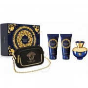 (L) VERSACE DYLAN BLUE POUR FEMME 3.4 EDP SP + 3.4 B/L + 3.4 S/G + POUCH